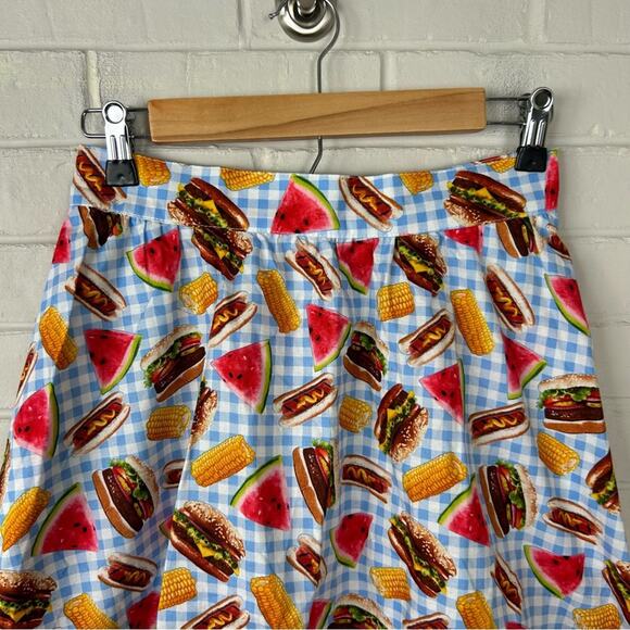 Retrolicious Picnic Summer Barbecue Retro Mod Printed Skirt Size S - Picture 5 of 12
